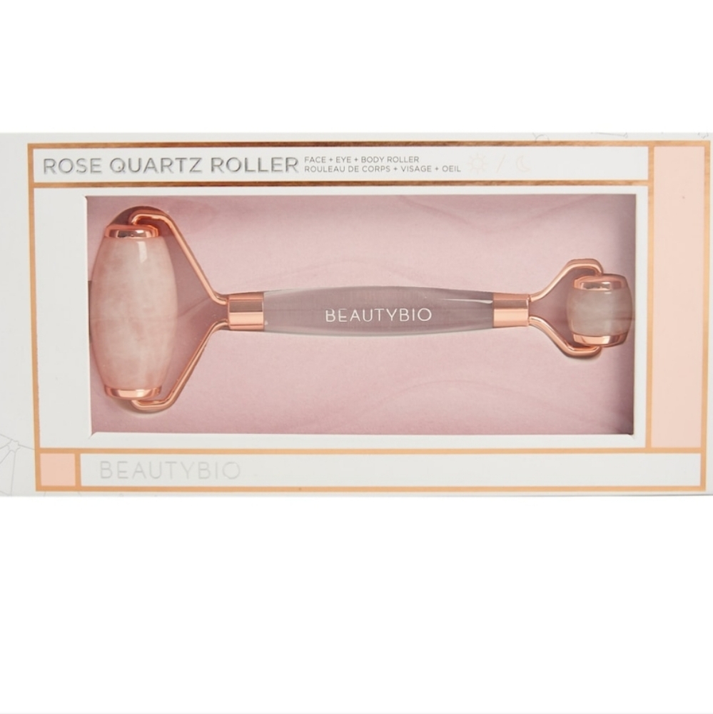New Large Size Real Quartz Beauty Bio Rose Quartz Double Roller